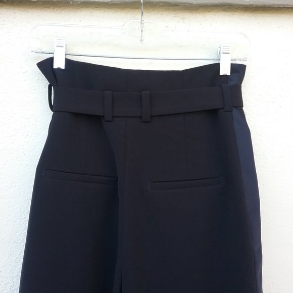 NWOT Black Paper Bag High Waisted Tuxedo Pants - Picture 9 of 16